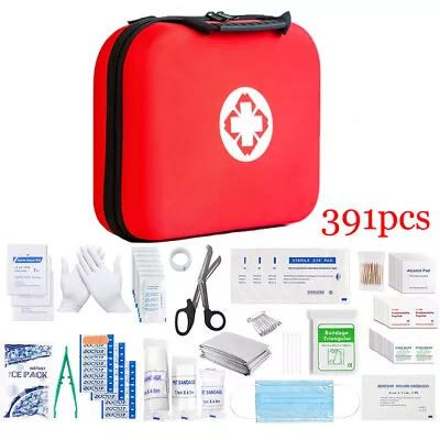 391 Piece First Aid Kit Medical Emergency Travel Home Car Taxi Work 1st Aid Bag • £12.99