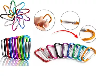 £1.95 • Buy D Ring Carabiner Aluminium Snap Key Clip Keyring Tough Durable Spring Clip