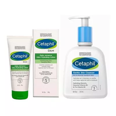 Cetaphil Gentle Skin Cleanser 250 Ml And DAM 100g Combo Free Shipping • £36.25