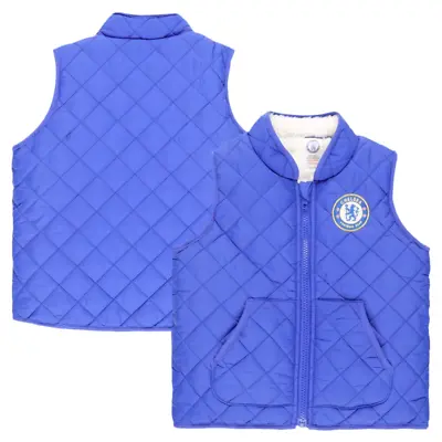 Chelsea Baby Football Gilet (Size 6-9M) Quilted Blue Logo Jacket Top - New • £14.99