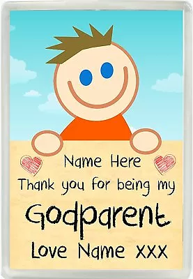 £4.50 • Buy Personalised Boys Thank You For Being My Godparent Magnet Christening Gift 833