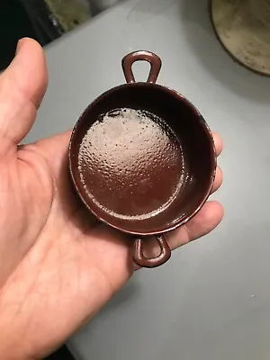 Rare Miniature Salesman Sample Red Brown Mint Pot Graniteware Enamelware Antique • $78