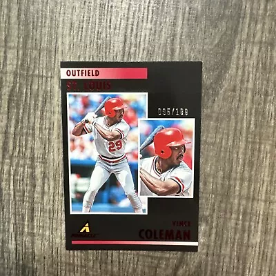Cardinals Vince Coleman Mint 2023 Panini Pinnacle Red Parallel 95/100 SP  • $7.99