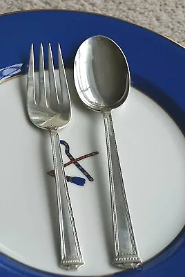 J.S. Co. Sterling Silver Serving Fork And Serving Spoon 1920 No Monogram • $575