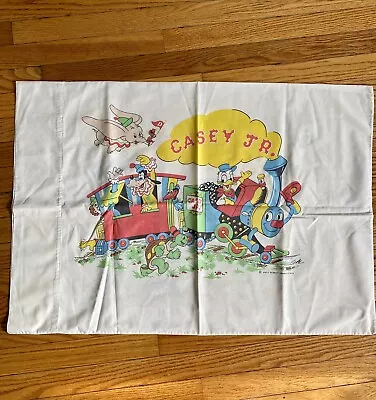 Walt Disney Vintage Pillow Case Casey Jr Train Goofy Donald Dumbo • $19.99