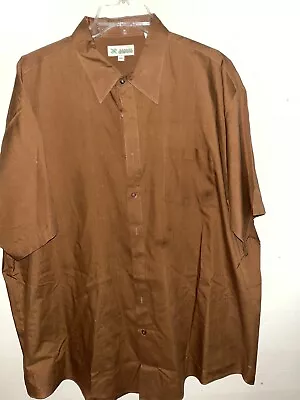 Haband Lightweight Short Sleeve Button Shirt      SIZE: 18.5   Brown • $18