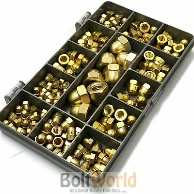 £4.61 • Buy 100 Assorted Piece Solid Brass M4 M5 M6 M8 M10 Dome Acorn Decorative Nuts Kit