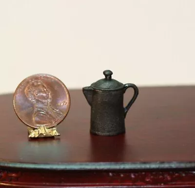 Dollhouse Miniature Vintage Look Black Cast Iron Coffee Pot • $4.99