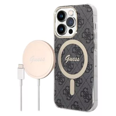 Genuine Guess 4G Magsafe Apple IPhone 14 Pro Case Cover With Wireless Charger • £45