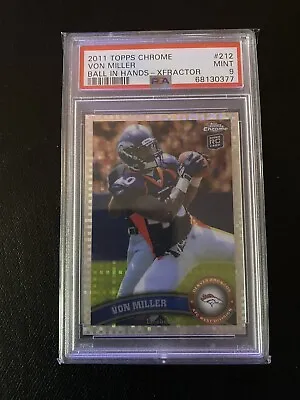 2011 Topps Chrome Von Miller X-Fractor Refractor PSA 9 RC #212 Denver Broncos • $5