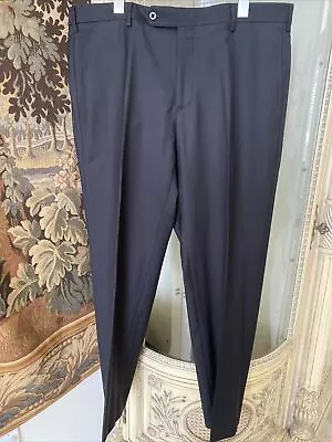 ZANELLA Parker Size 36 Black Wool Men's Pants NWOT Stretch Waistband $375 • $97