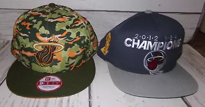 Miami Heat 2012 NBA Champions Locker Room Snapback Cap + 9Fifty Camo Hats • $28.12