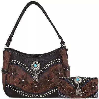 Tooled Leather Concealed Carry Purse Western Handbag Women Shoulder Bag  Wallet • $59.95