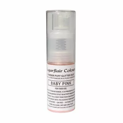 Edible Food Colouring Sugarflair Powder Puff Glitter Dust Spray Baby Pink 10g • £9.62