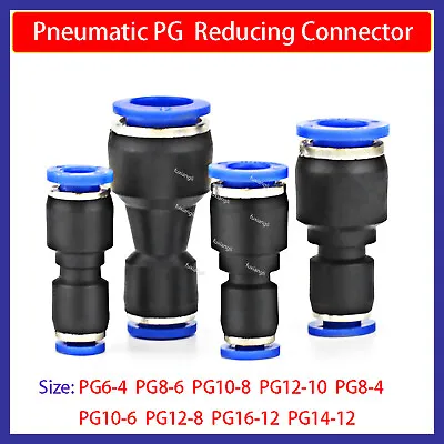 PG Pneumatic Push In Fittings Air Hose Reducing Adapters 4-12mm Tube Connector • $2.52