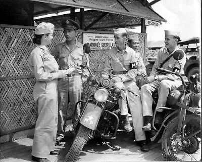 WAAC With Military Police On Harley Davidsons WW2 WWII Re-Print 4x6 • $5.99