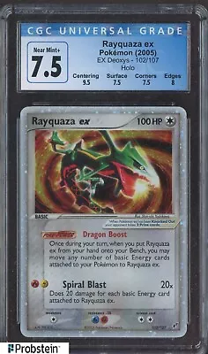 2005 Pokemon EX Deoxys #102 Rayquaza EX - Holo CGC 7.5 W/ 9.5 • $122.50