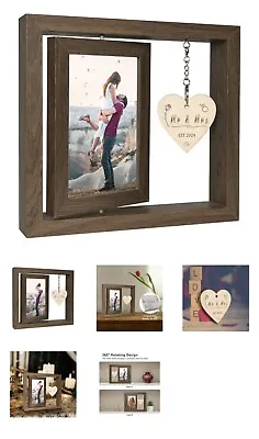 Rotating Mr Mrs Photo Frame Anniversary Wedding Gift Boxed. 4x6 Photo EST 23 New • £8.95