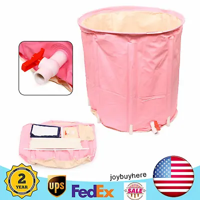 Adult Folding Bathtub Portable PVC Foldable Water Tub Spa Bath Bucket 70*70cm • $34