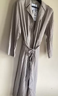Zara Women's Flowy Back Slit Long Sleeve Trench Coat Jw7 Khaki Small NWT • $39.99