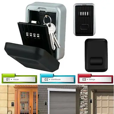 £10.49 • Buy High Security 4 Digit Key Safe Box Code Lock Double Storage Outdoor Wall Mounted