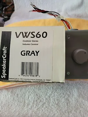 $39.99 • Buy SpeakerCraft VWS60 Gray Outdoor Stereo Volume Control