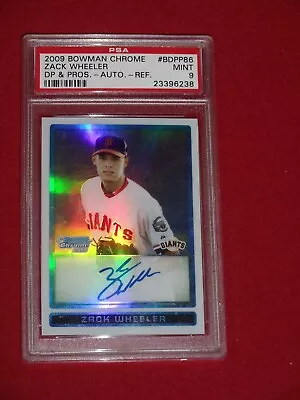 2009 Bowman Chrome Zack Wheeler Refractor Auto PSA 9 MINT Autograph #/500 BDPP86 • $99.99