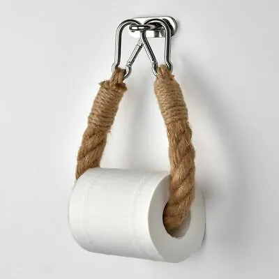Vintage Toilet Paper Holder Rope Nautical Style Wall Mounted Towel Home Bathroom • £14.03
