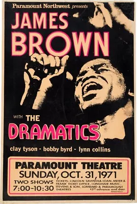 James Brown Reproduction 4  X 6  Mini Concert Poster Free Top Loader  5 • $4.99