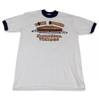 RARE Vintage 1982 NFL Minnesota Vikings Dome Opener Shirt 80s Football • $85.47