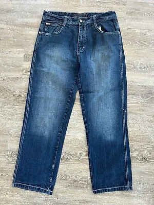 VTG Southpole Jeans Mens 36x32 Y2K Dark Wash Baggy Hip Hop 4180 RN 82628 2000s • $49.99