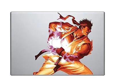 Ryu Ken Hadouken Holding Apple MacBook Pro / Air 13 Inch Vinyl Decal Sticker • $10.59