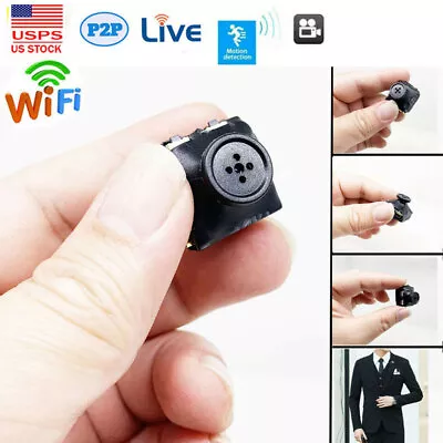 DIY HD Shirt Button Built-in Battery DV Wireless WIFI Mini Micro Camera Recorder • $28.99