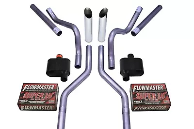 Chevy GMC C10 63-72 2.5  Dual Exhaust Kits Flowmaster Super 10 Slash Tips Corner • $444.99