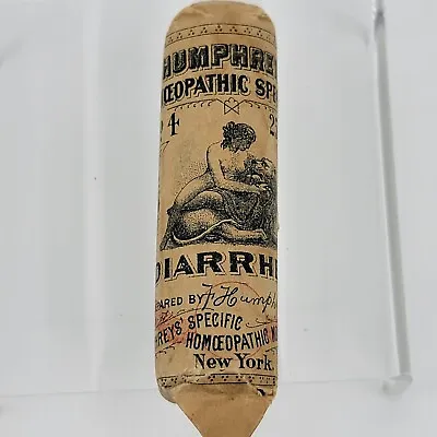 Antique Unopened Vial Humphrey's Homeopathic Medicine For Diarrhea No. 4  • $27