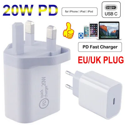20W Fast Wall Charger USB-C Power Adapter Cable For IPhone 12 Pro Max And IPad • £7.08