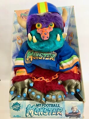 My Pet Football Monster Vintage 1986 AMTOY RARE Plush With Box And Handcuffs • $1798