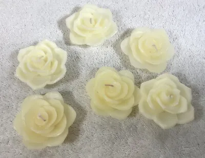 Set Of 6 White Rose Floating Candles • $8.80