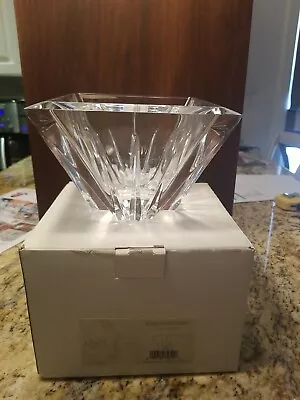 Lenox Ovations Crosswinds 6 1/2  Square Leaded Crystal Bowl Signed - New In Box • $24.95