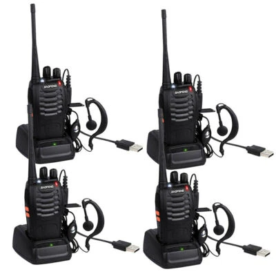 $79.99 • Buy 4X BF-888S Walkie Talkie Handheld 2-Way Radio UHF 400-470MHz 16CH USB Plug