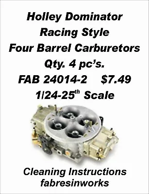 FABResinworks #24821 Holley Dominator Carbs  For Pro-Mod & Pro Stock1/24-25th • $7.99