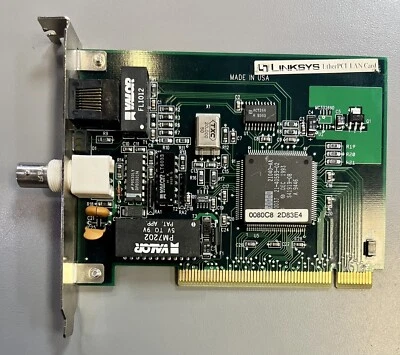 $17.95 • Buy Linksys EtherPCI LAN Card F2T-B8A-94V0 RJ45 & BNC 0080C8-2D83E4
