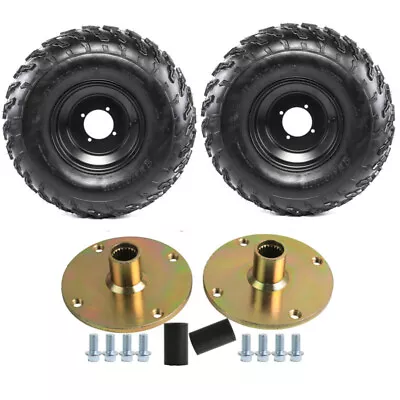 2pc 22x10-10 22X10X10 ATV Tire Rim 4 Lug Wheel + Axle Hub 4 Wheeler Turf Tractor • $309.98