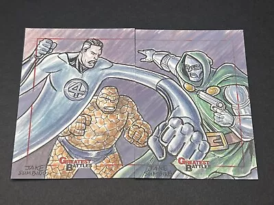 Marvel Greatest Battles Sketch Card Puzzle By Jake Sumbing The Thing Dr Doom • $99.95