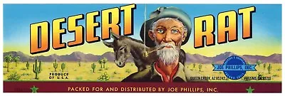 DESERT RAT Vintage Grape Crate Label  ***An Original Fruit Crate Label*** Mule Z • $4.99