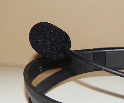 1 Black Microphone Headset Windscreen Sponge Foam Mic Cover (one)  35mm X 23mm • $5.65