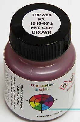 PRR FREIGHT CAR BROWN TRU-COLOR AIR BRUSH READY PAINT N HO O On30 Model TCP2092 • $14.99