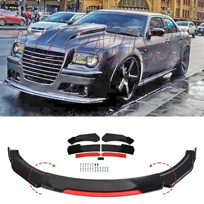 For Chrysler 300C SRT8 Black & Red Front Bumper Lip Lower Splitter Spoiler Kits • $57.95