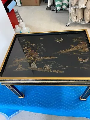 Heritage 'Sketchbook' Chinoiserie Black Lacquer Coffee Table • $398.50