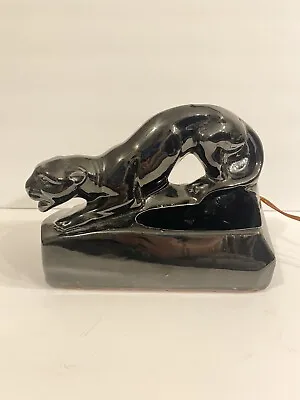 Vintage 1960s Black Panther Lamp Jungle Cat Figurine Accent Light WORKS • $79.99
